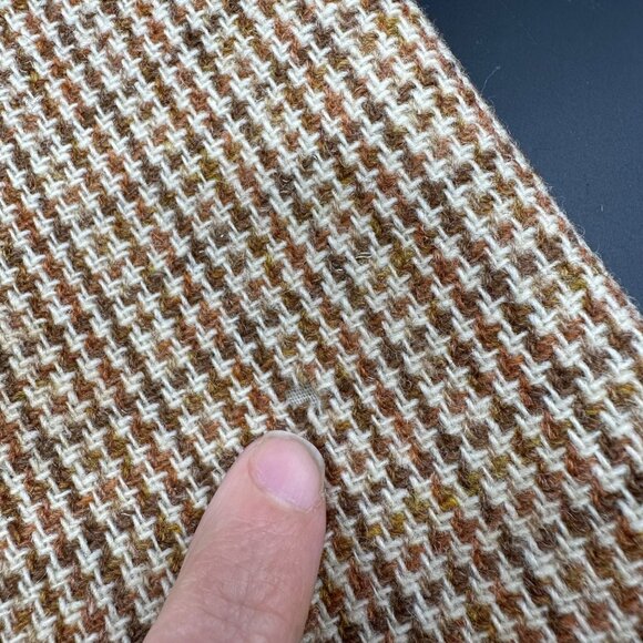 Vintage Womens Pants Tan Brown Houndstooth The Villager USA Union Made Retro - Picture 8 of 9